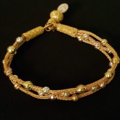 Altın Kaplama Özel Tasarım Üçlü Zincir Gümüş Bileklik BL051