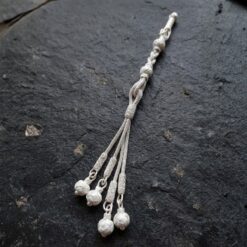 999 Ayar Saf Gümüş Dörtlü El Örgüsü Kazaziye Tesbih Püskülü