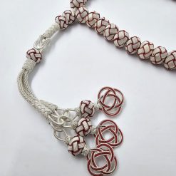 999 Ayar Gumus Kazaziye Tesbih Kirmizi Beyaz 10mm Top 10