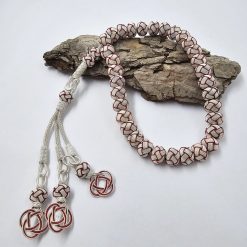 999 Ayar Gumus Kazaziye Tesbih Kirmizi Beyaz 10mm Top 3