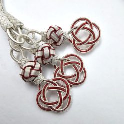 999 Ayar Gumus Kazaziye Tesbih Kirmizi Beyaz 10mm Top 9