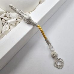 999 Sterling Silver Kazaz Tassel Single White Love Knot 10