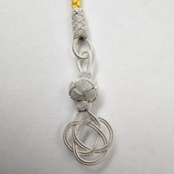 999 Sterling Silver Kazaz Tassel Single White Love Knot 3