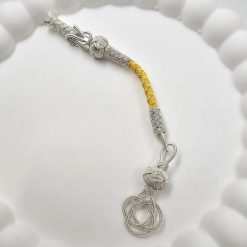 999 Sterling Silver Kazaz Tassel Single White Love Knot 7