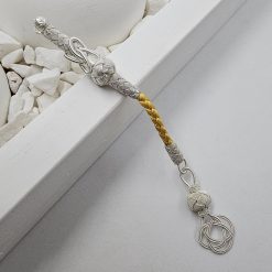 999 Sterling Silver Kazaz Tassel Single White Love Knot 9