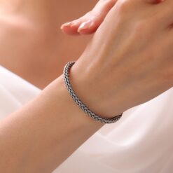 999K Silver MensWomens Celtic Knot Bracelet 7