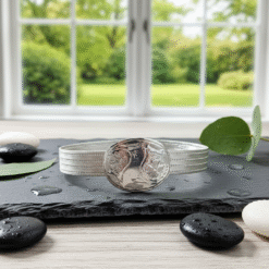 Beş Sıra Kalem İşlemeli Hasır Bileklik ve Küpe