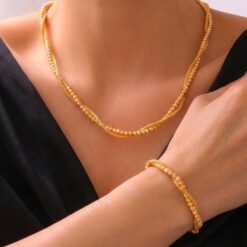 Dorika Sarmal Zincir Altın Kaplama Gümüş Kazaziye Set