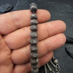 Eskitme Gri 25 Toplu Gumus Kazaziye Zaza Tesbih 2