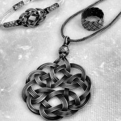 Eskitme Gri Aşk Düğümü Gümüş Kazaziye Set