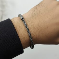 Eskitme Gri El Orgusu Gumus Kazaziye Bileklik 4 1