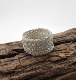 Genis Ikili Orgu Gumus Kazaziye Yuzuk20 5