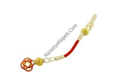 Gümüş Kazaz Püskül Tekli Sarı Kırmızı Aşkdüğümü 1p020