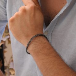 Handmade Sterling Silver Chain Bracelet Unisex Braided Design