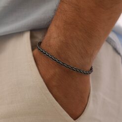 Handmade Sterling Silver Chain Bracelet Unisex Braided Design 2