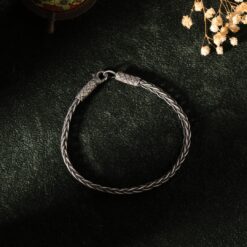 Handmade Sterling Silver Chain Bracelet Unisex Braided Design 4