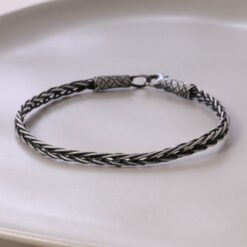 Handmade Sterling Silver Chain Bracelet Unisex Braided Design 5
