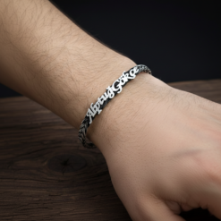 Isimli Kisisellestirilebilir Orgu Gumus Bileklik 999 Ayar 3