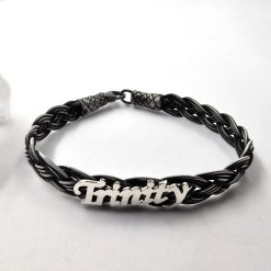 Mens Name Silver Bracelet 12