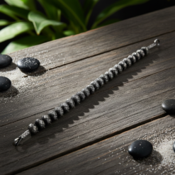 Oxide Gray 999 Sterling Silver Handknitted Beaded Bracelet 4