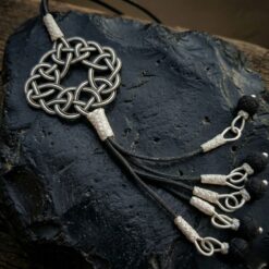 Siyah Beyaz Aşk Düğümü Kolye 5 Toplu Gümüş Kazaziye