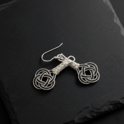 Siyah Beyaz Ask Dugumu Sallantili Gumus Kupe 6