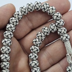 Siyah Beyaz Gümüş Kazaziye Tesbih