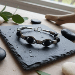 Siyah Onyx Tasli Gumus Kazaziye Bileklik 5