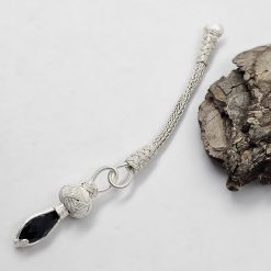 Tekli Ziyah Zümrüt Taşlı Gümüş Kazaziye Püskül