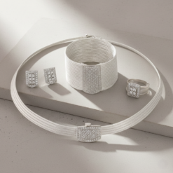 Trabzon Set Prenses Model 21 Sira Bileklik 5 Sira Gerdanlik Kupe Yuzuk 31