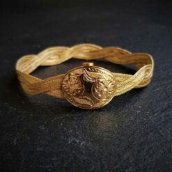 Üç Sıra Çift Sarmal Modern Hasır Altın Kaplama