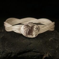 Üç Sıra Çift Sarmal Modern Hasır Bilezik-gümüş rengi