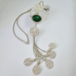 Yesil Tasli Ask Dugumu 999 Ayar Gumus Kolye KL045 10 1