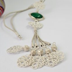 Yesil Tasli Ask Dugumu 999 Ayar Gumus Kolye KL045 3 1