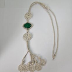 Yesil Tasli Ask Dugumu 999 Ayar Gumus Kolye KL045 5