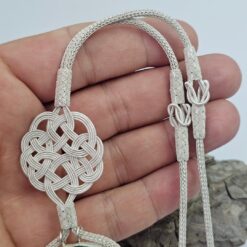 Yesil Tasli Ask Dugumu 999 Ayar Gumus Kolye KL045 9