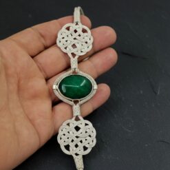 Yesil Tasli Ask Dugumu 999 Ayar Gumus Kolye – KL045 2