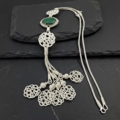 Yesil Tasli Ask Dugumu 999 Ayar Gumus Kolye – KL045 7